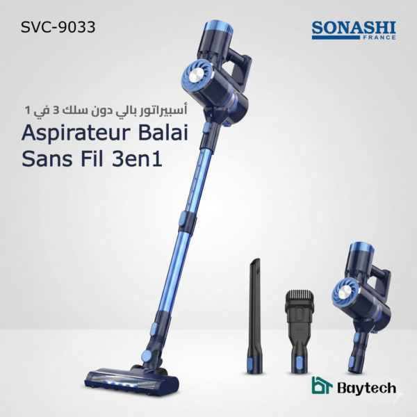 Aspirateur Balai Sans Fil 3en1- 180W SONASHI SVC-9033