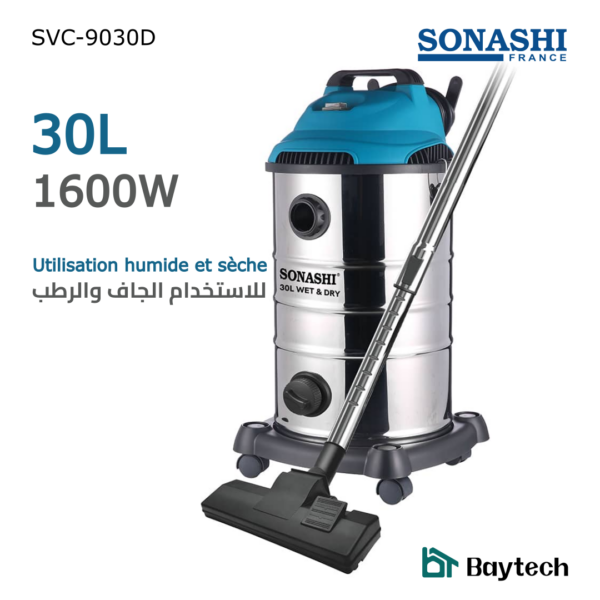 SVC-9030D Aspirateur eau et poussière Sonashi 30L SVC-9030D